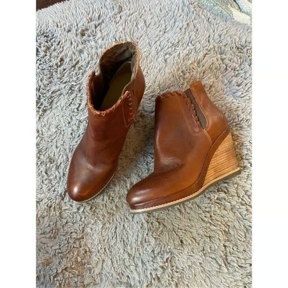 New Ariat Belle Western leather wedge booties size 10